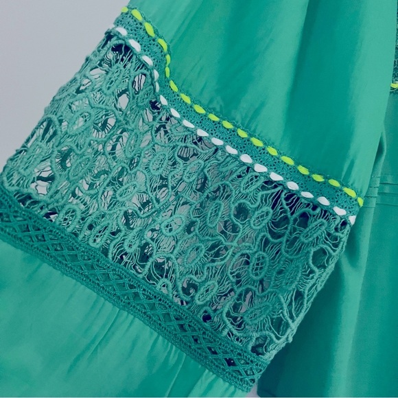 Anthropologie Bl^nk London Sunshine Peasant Lace Embroidery Vibrant Blouse Chic - Picture 7 of 15